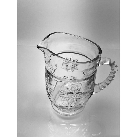 Anchor Hocking Glass Early American Prescut Star of David Pattern Vtge Pitcher - Picture 8 of 11